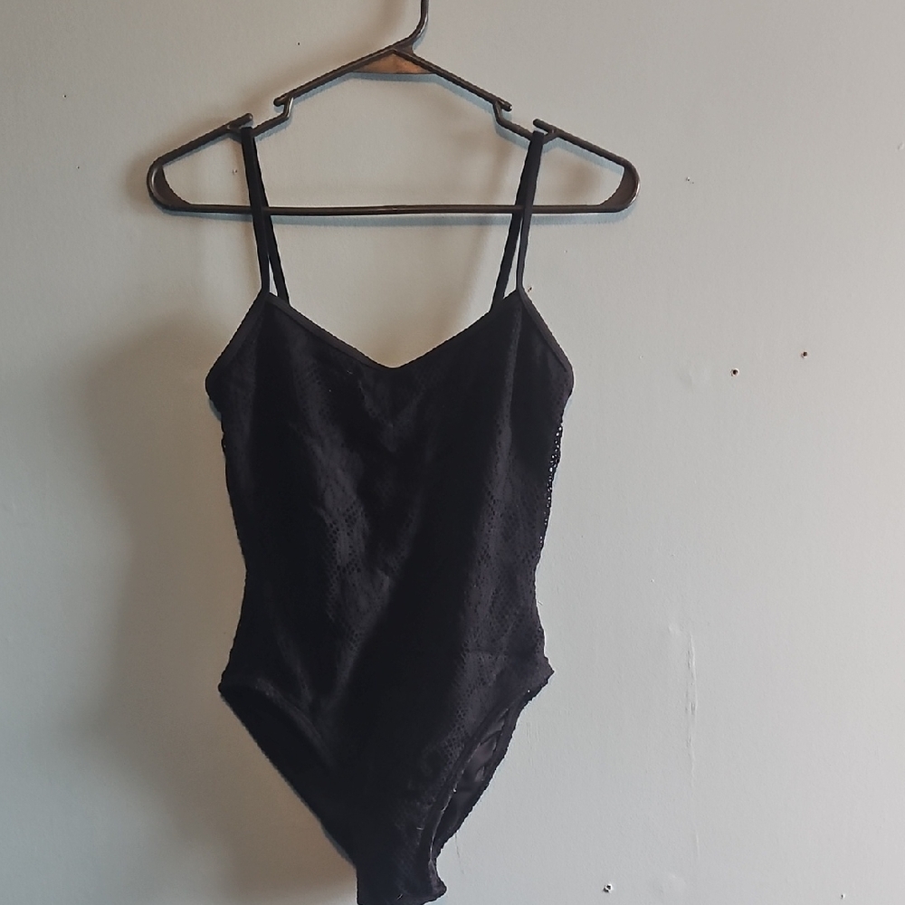 Elegant Black Lace One-Piece Swimsuit